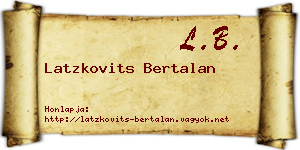 Latzkovits Bertalan névjegykártya