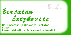 bertalan latzkovits business card